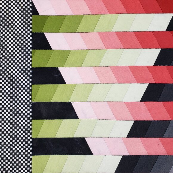 Hand Crafted Modern Design Pieced Quilted Wall Hanging Decor - Picture 2 of 5